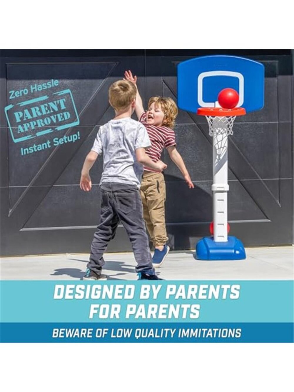Toddler Basketball Set - Kids Indoor & Outdoor Toy Hoop with Adjustable Height - Picture 6 of 6